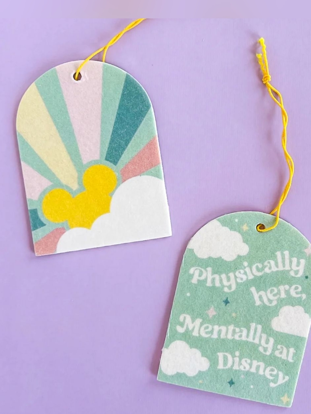 Disney Mickey Car Air Freshener Tag Hangtag Car Charm Scented Rainbow Ears